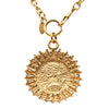 Secondhand Chanel Gold Plated Medallion Coat of Arms Sunburst Pendant Necklace