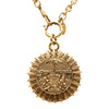 Secondhand Chanel Gold Plated Medallion Coat of Arms Sunburst Pendant Necklace