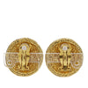 Secondhand Chanel Gold Plated Rue Cambon Crest Clip On Earrings