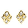 Secondhand Chanel Gold Plated Strass Diamond Shape Clip On Earrings