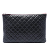 Secondhand Chanel Large Quilted Caviar O Case Clutch