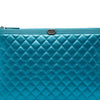 Secondhand Chanel Large Quilted Metallic Caviar Boy O Case Clutch