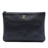 Secondhand Chanel Medium CC Embossed Lambskin Camellia O Case Clutch