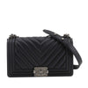 Secondhand Chanel Old Medium Chevron Calfskin Boy Flap