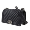 Secondhand Chanel Old Medium Chevron Calfskin Boy Flap