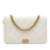 Secondhand Chanel Quilted Caviar Boy Wallet on Chain