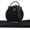 Secondhand Chanel Quilted Glazed Lambskin Handle With Care Round Vanity Case with Chain