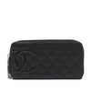 Secondhand Chanel Quilted Lambskin Cambon Ligne Zippy Wallet