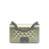 Secondhand Chanel Small Bicolor Quilted Metallic Patent Boy Flap