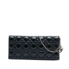 Secondhand Dior Patent Cannage Lady Dior Clutch with Chain