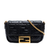 Secondhand Fendi Mini Zucca Embossed Leather Baguette Satchel