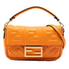 Secondhand Fendi Mini Zucca Embossed Leather Baguette Satchel