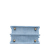 Secondhand Fendi Petite Embroidered Denim Peekaboo ISeeU Satchel