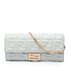 Secondhand Fendi Zucca Embossed Nappa Baguette Continental Wallet With Chain