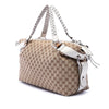 Secondhand Gucci Medium GG Canvas Bamboo Bar Tote