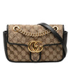 Secondhand Gucci Small GG Marmont Matelasse Diagonal GG Canvas and Leather Shoulder Bag