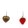 Secondhand Louis Vuitton Gold Plated Resin and Strass Strawberry Heart Earrings