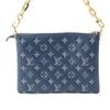Secondhand Louis Vuitton Monogram Embossed Denim Lambskin Coussin PM