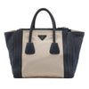 Secondhand Prada Canvas and Suede Twin Pocket Double Handle Satchel