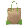 Secondhand Prada Cinghiale Trimmed Canvas Canapa Tote
