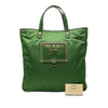 Secondhand Prada Saffiano Trimmed Tessuto Logo Plate Convertible Tote