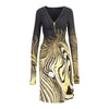 Secondhand Roberto Cavalli Animalier Print Dress with Front Zipper