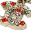 Chanel Rainbow CC Pendant Necklace Metal and Crystals