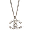 Secondhand Chanel Coco Long Necklace Metal with Faux Pearls and Crystals