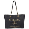Secondhand Chanel Deauville Tote Navy Canvas Accessories