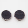 Secondhand Chanel Vintage CC Round Button Clip-On Earrings Metal and Wood