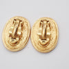 Secondhand Chanel Vintage CC Crown Oval Plate Clip-On Earrings