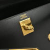 Hermes Kelly Handbag Black Box Calf with Brushed Palladium Hardware