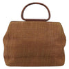 Chanel Vintage Wood Top Handle Bag Raphia