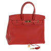 Secondhand Hermes Birkin Handbag Red Togo with Gold Hardware