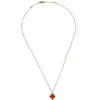 Secondhand Van Cleef & Arpels Magic Alhambra Pendant Long Necklace 18K Yellow Gold and Carnelian