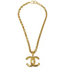 Chanel Vintage CC Pendent Necklace Plated Metal