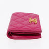 Secondhand Chanel Textured CC Bifold Wallet Quilted Caviar