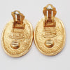 Secondhand Chanel Vintage CC Crown Oval Plate Clip-On Earrings