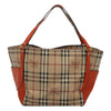 Secondhand Burberry Canterbury Panels Tote Haymarket Coated Canvas and