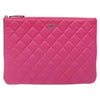 Chanel O Case Clutch Quilted Caviar