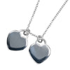 Tiffany & Co. Return to Tiffany Double Heart Tag Pendant Necklace Silver 925