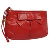 Miu Miu Zip Wristlet Pouch Leather