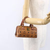 MCM Visetos Handbag Canvas and Leather