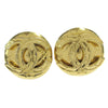 Chanel Vintage CC Round Clip-On Earrings Metal
