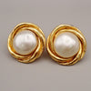 Secondhand Chanel Vintage Round Clip-On Earrings Metal with Faux