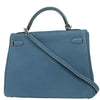 Hermes Contour Kelly Bag Blue Epsom with Gold Hardware
