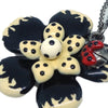 Secondhand Chanel CC Flower Ladybug Necklace Silver Plated and Acrylic