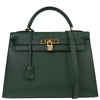 Hermes Contour Kelly Bag Blue Epsom with Gold Hardware