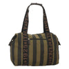 Fendi Vintage Logo Pequin Weekender Bag Canvas