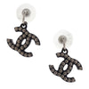 Secondhand Chanel CC Drop Dangling Earrings Metal with Crystal and Faux Pearls
